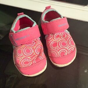 Merrell Pink and Blue Baby Bare Steps Shoes